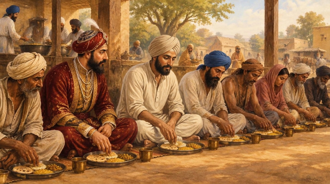 ਲੰਗਰ ਅਤੇ ਪੰਗਤ: ਰਾਜਾ ਅਤੇ ਮਜ਼ਦੂਰ ਬਰਾਬਰ ਬੈਠੇ