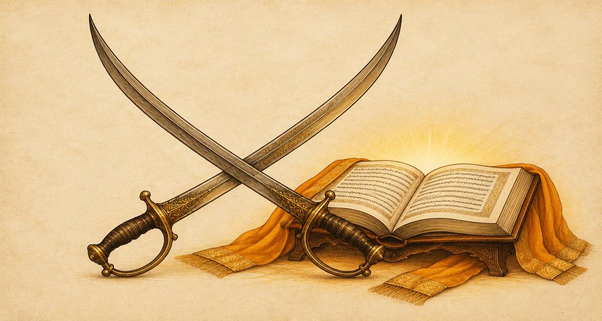An open manuscript with symbolic objects representing discernment
